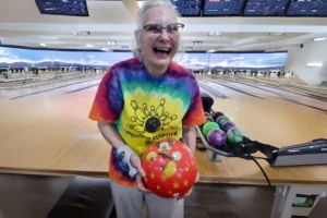 old woman playing games